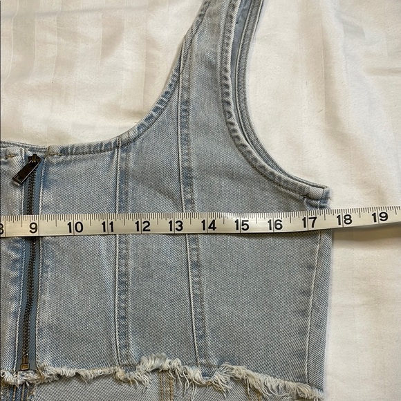 Indigo Rein Blue Cropped Denim Tank Top - Picture 5 of 9